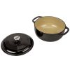 Round 6-Quart Black Enamel Cast Iron Dutch Oven with Lid