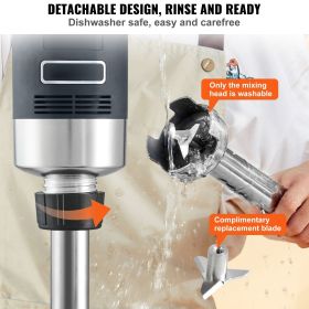Commercial Immersion Blender, 500 Watt Heavy Duty Hand Mixer, Variable Speed Kitchen Stick Mixer with 304 Stainless Steel Blade