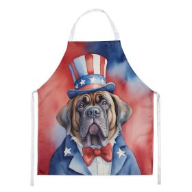 Mastiff Patriotic American Apron Cooking Kitchen Server Baking Crafts Gardening for Adult Women Men, Unisex, Large, Multicolor