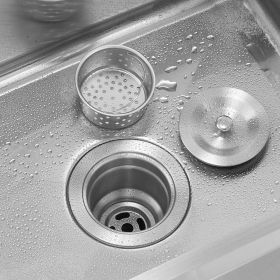 Stainless Steel Utility Sink, Free Standing Single Bowl Commercial Kitchen Sink with Faucet, 39.4 x 19.7 x 37 in